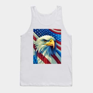 USA America Fourth of July Op Art Bald Eagle July 4th Tank Top